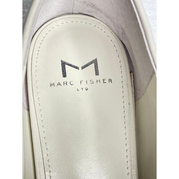 Marc Fisher LTD Elenda Leather Flat Slip-on Cream Loafers size 8.5 New - Picture 5 of 9